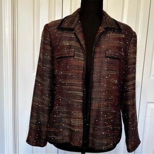 Sag Harbor Brown Herringbone Tweed Jacket size 12p